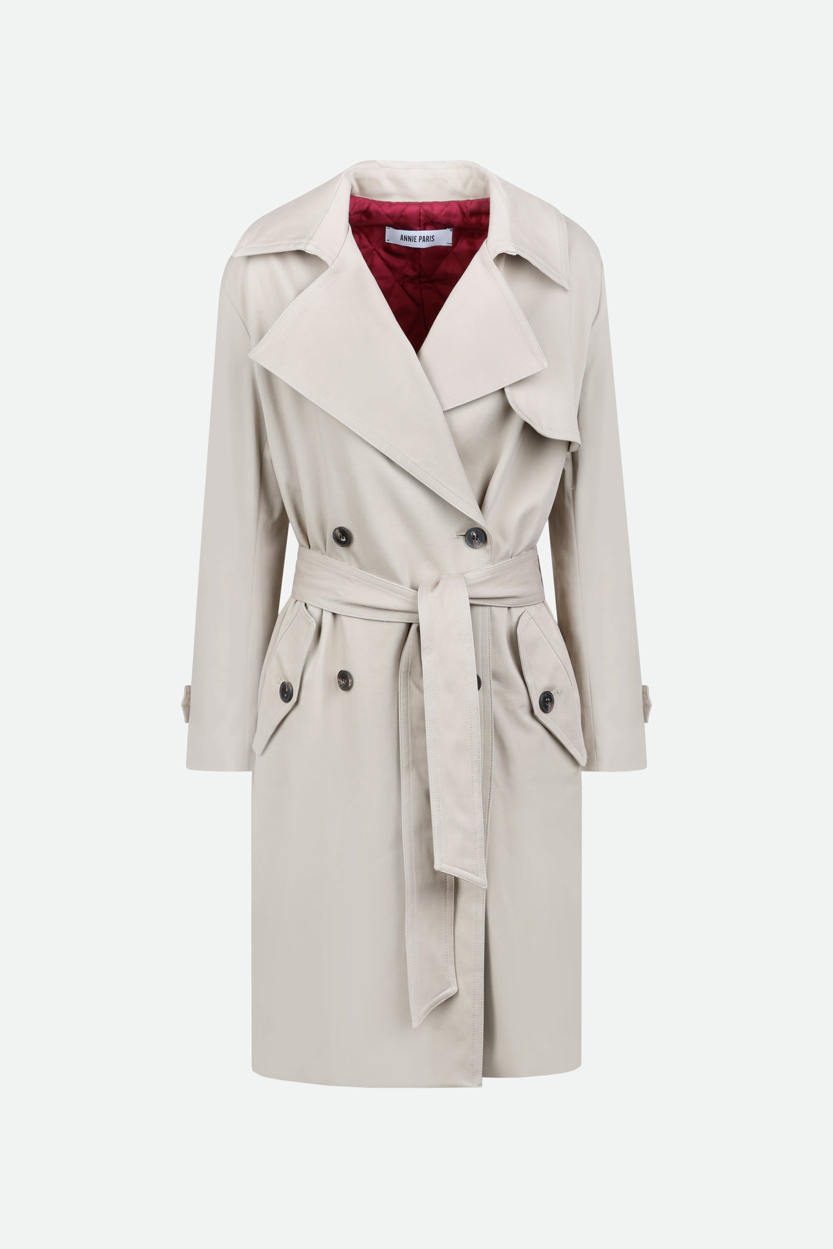 Elfenbeinfarbener Trenchcoat von Annie Paris