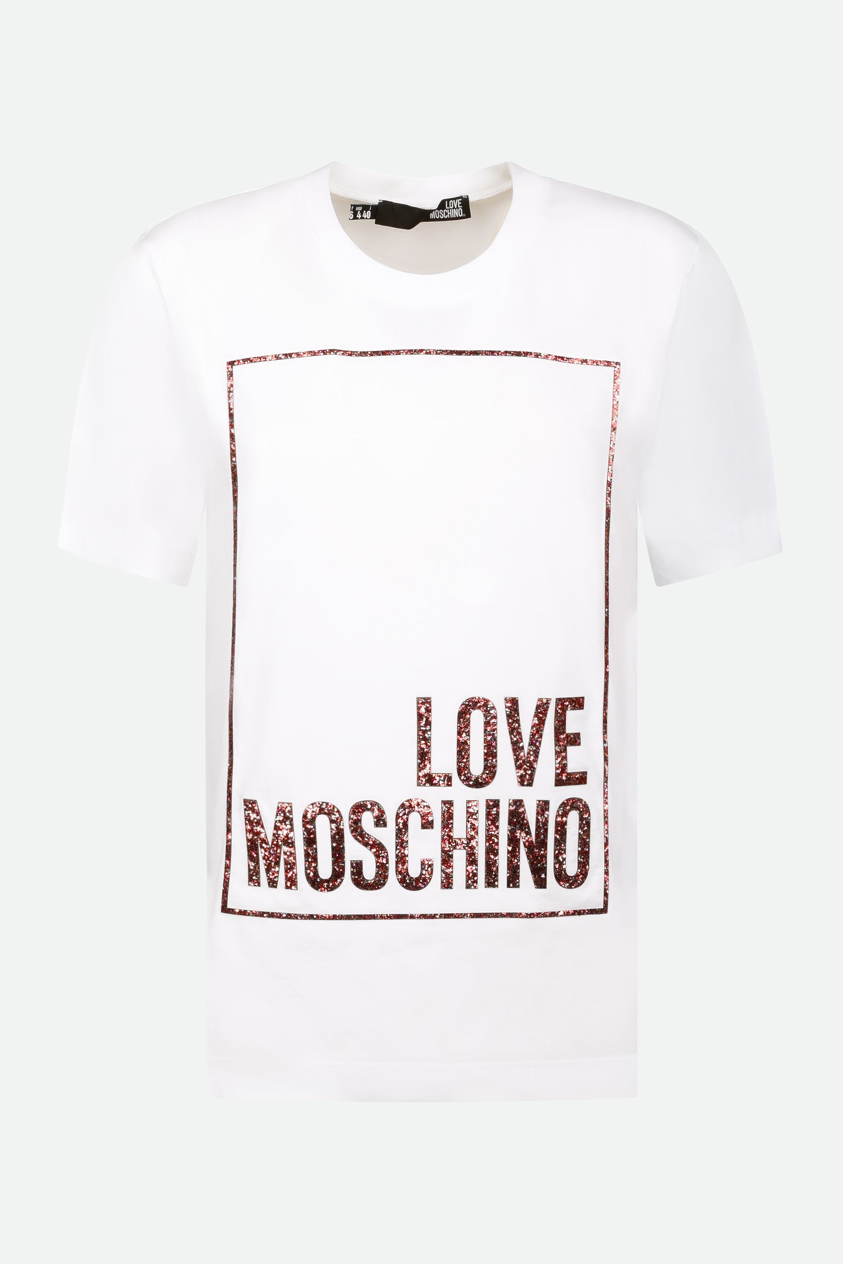 Love Moschino Weiße T-Shirt mit Aufdruck