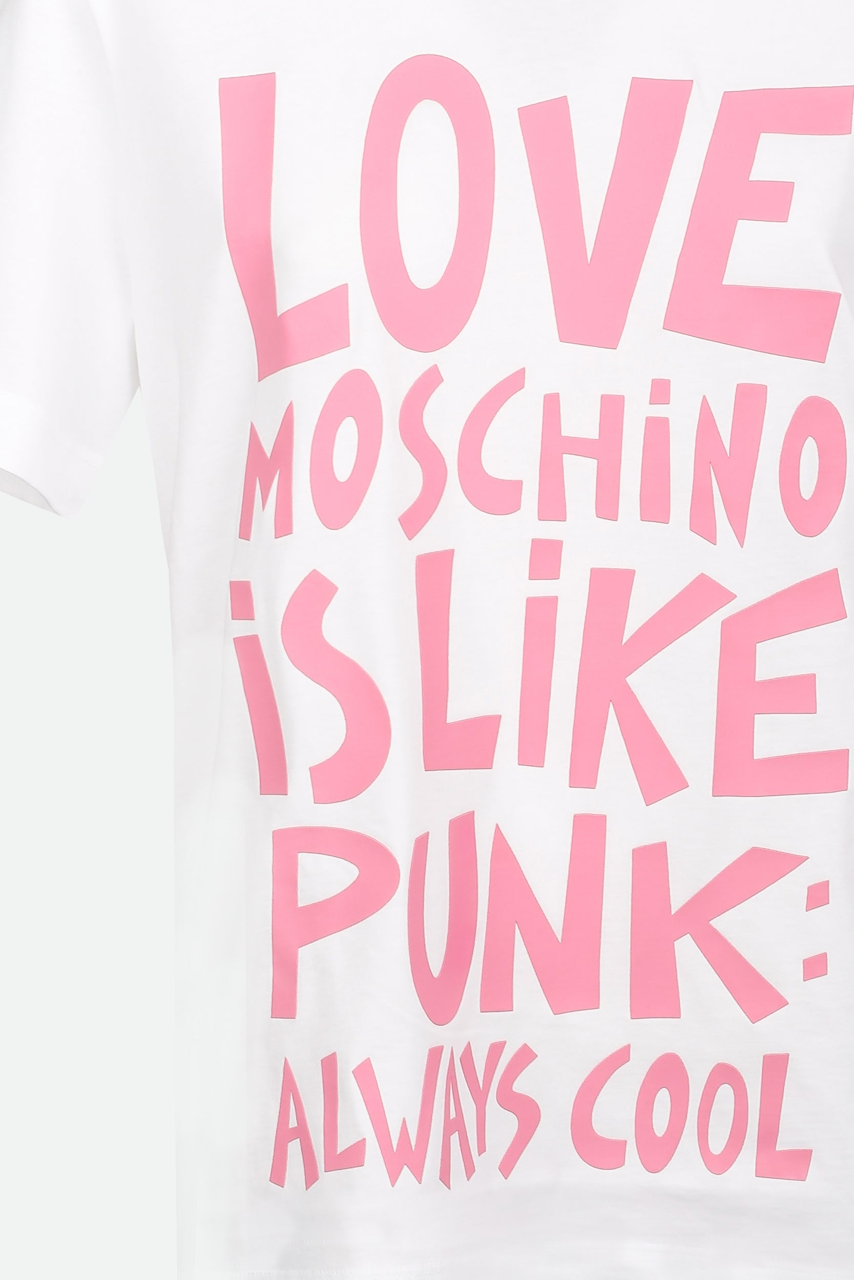 Love Moschino Weiße T-Shirt mit Aufdruck