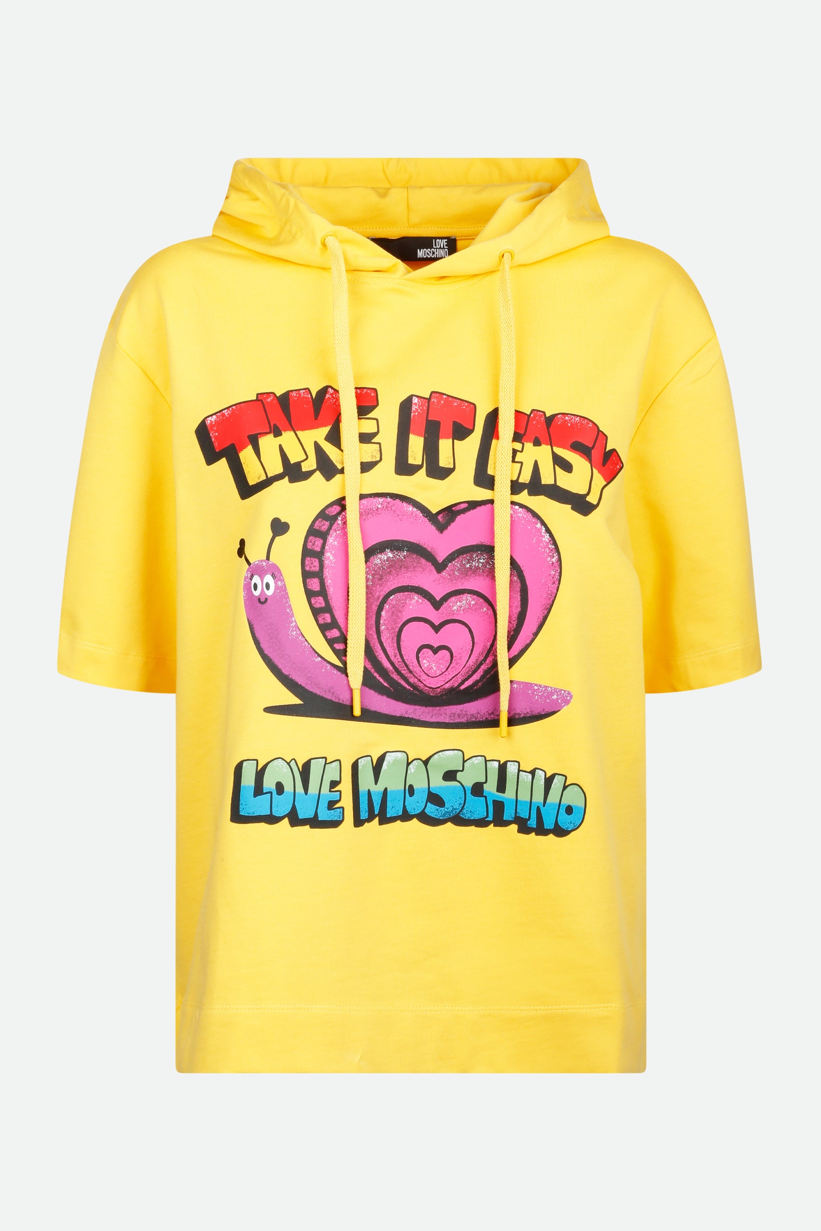 Love Moschino Gelbe Kapuzen-Sweatshirt