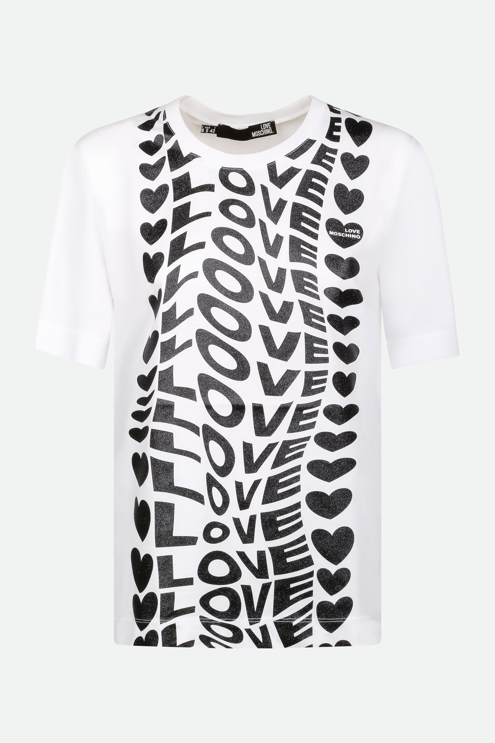 Love Moschino Weiße T-Shirt mit Aufdruck