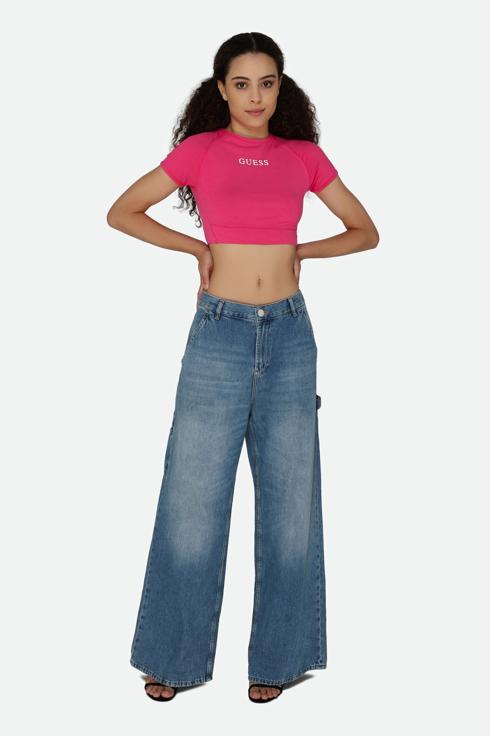 Guess T-Shirt Crop Fuchsie