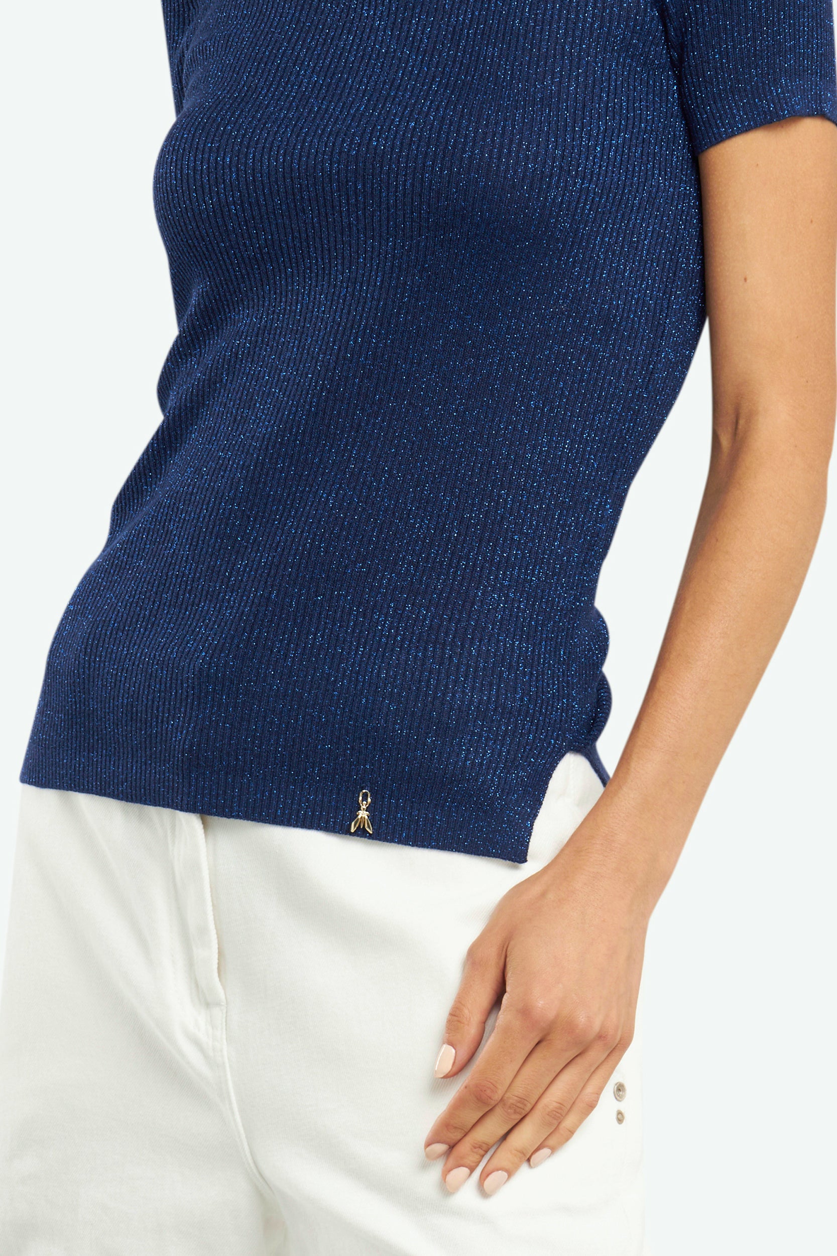 Patrizia Pepe Navy Lurex-Pullover