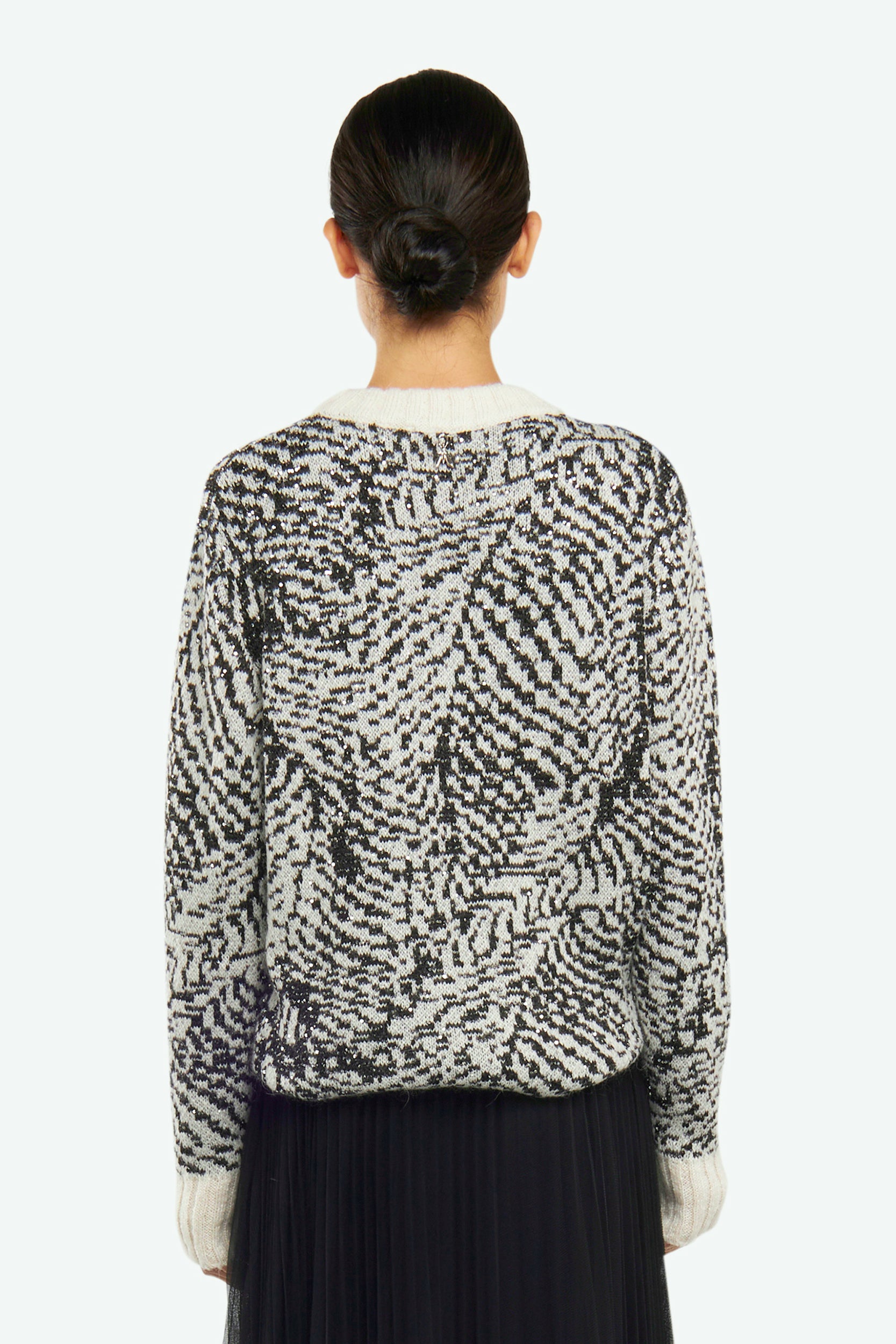 Patrizia Pepe Weiße Jacquardpullover