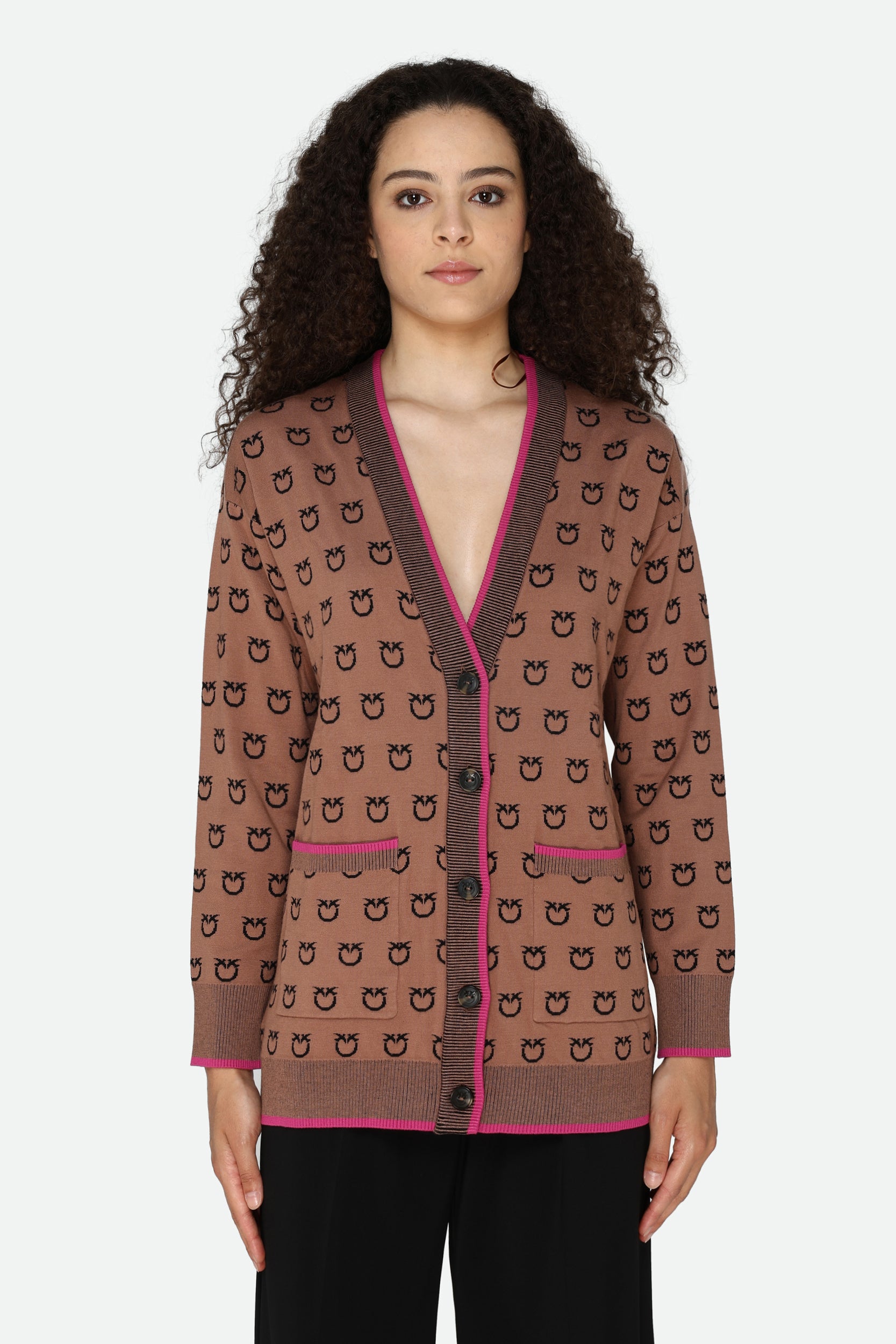 Pinko Braun Logo-Cardigan