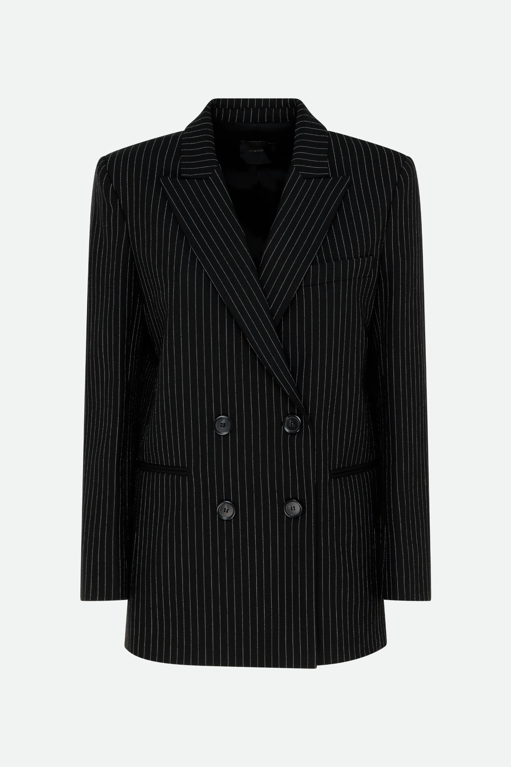 Pinko Schwarz Nadelstreifenblazer