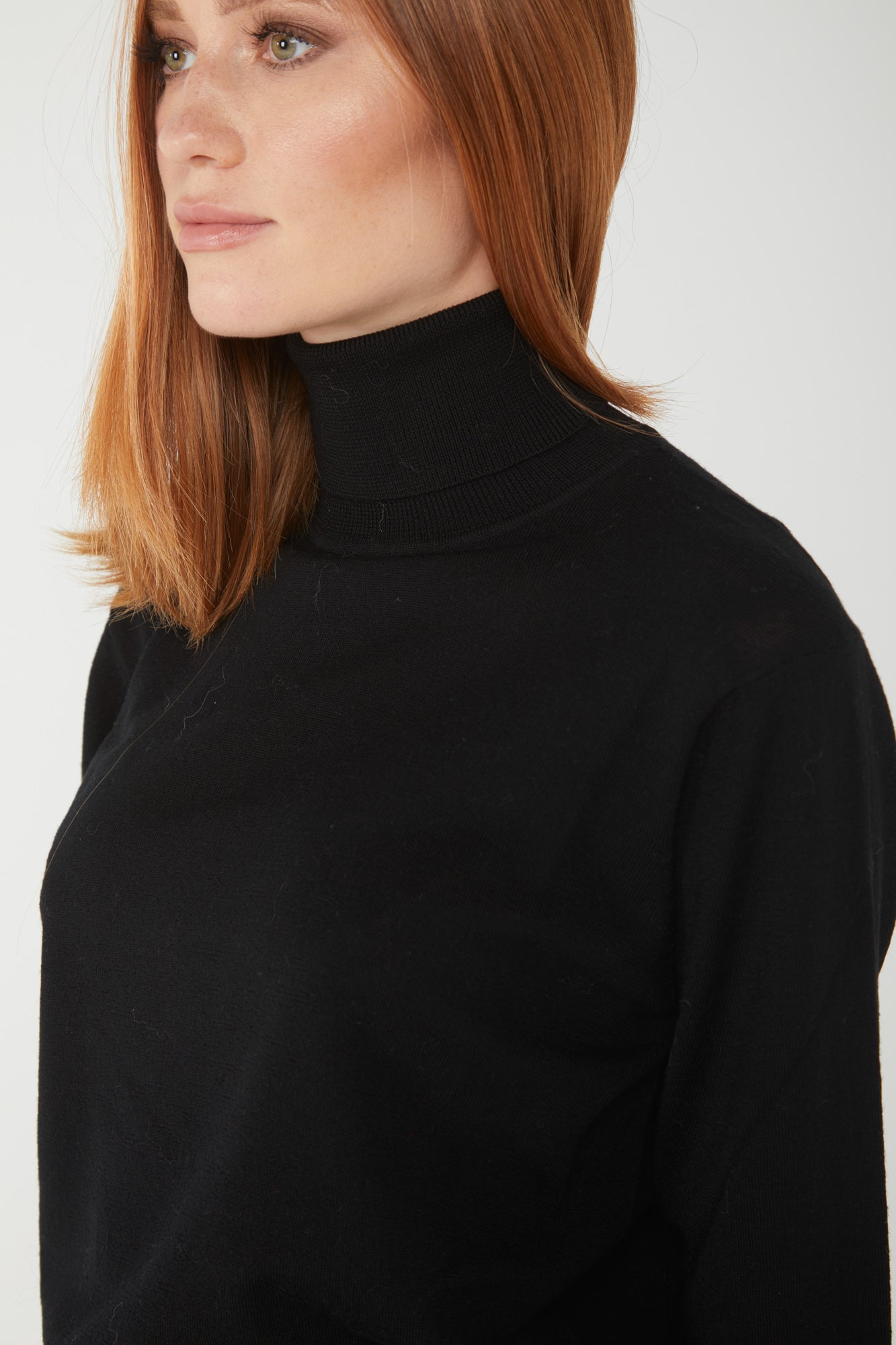 ALESSIA SANTI Rollkragenpullover aus Schwarz Wolle