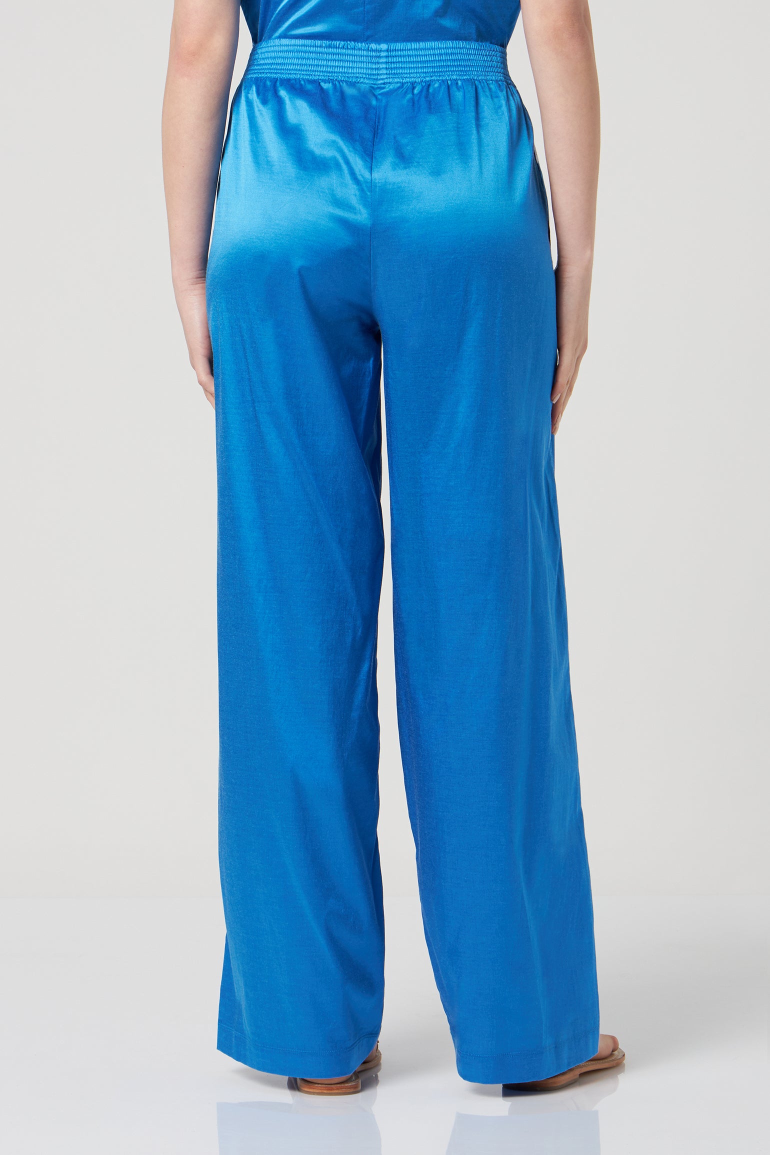 JIJIL Blau Palazzo-Hose aus Satin