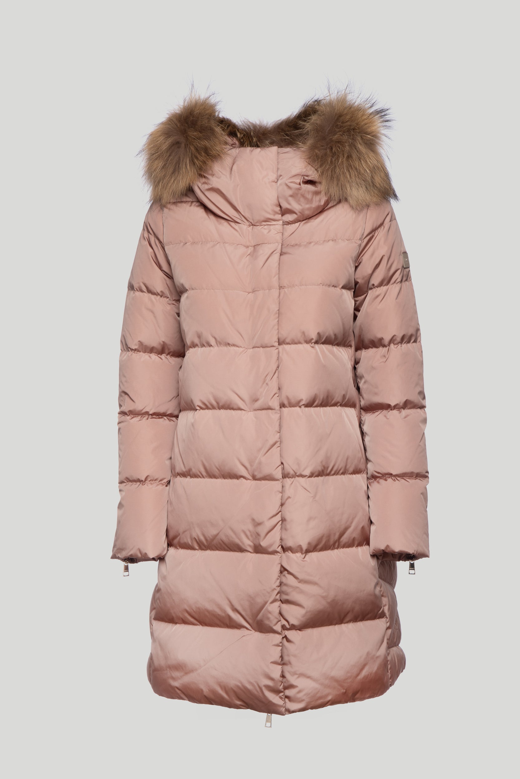 LIU JO Lange Rose Daunenjacke mit Kapuze aus Kunstpelz