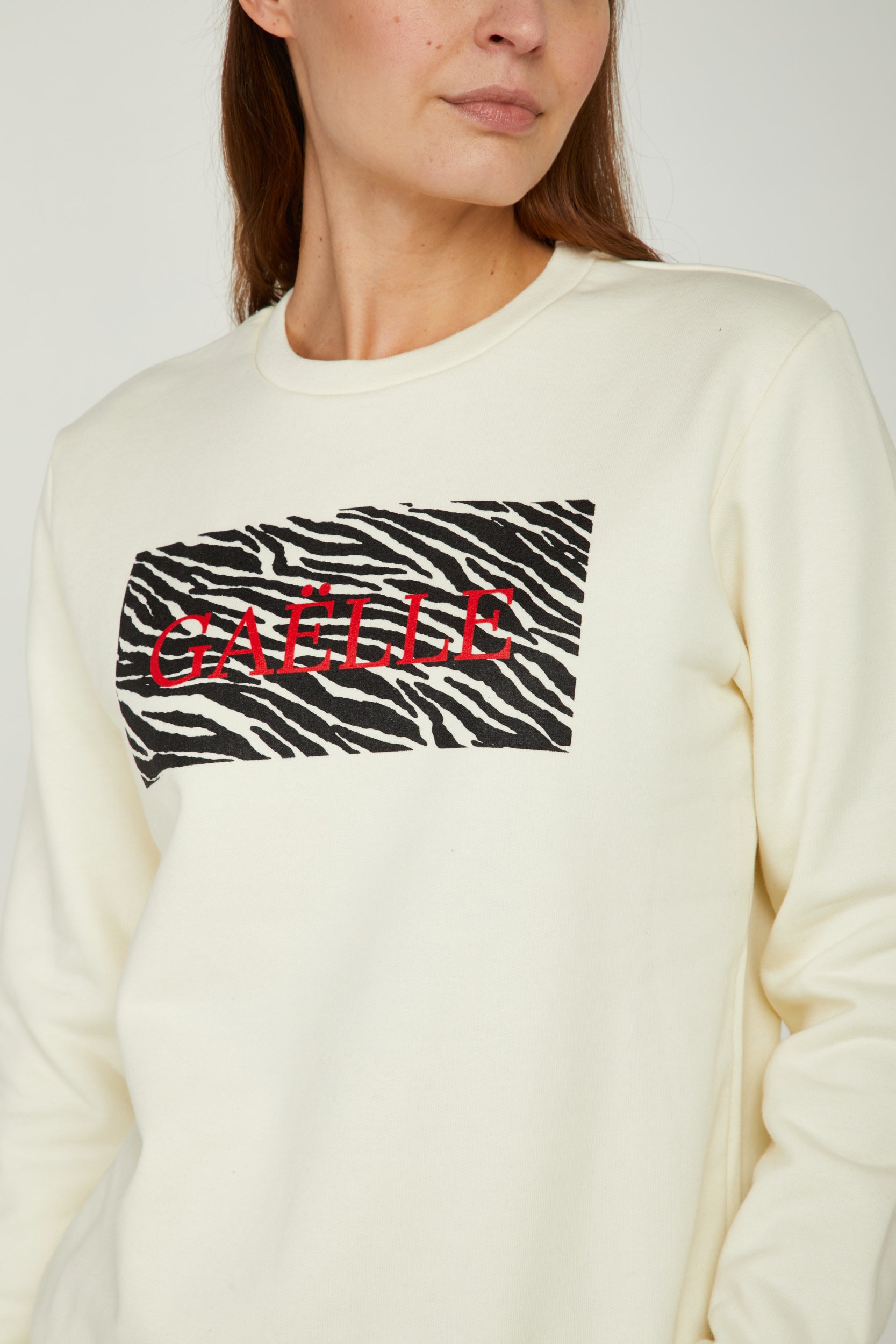 GAELLE Weiße Sweatshirt mit Animal-Print