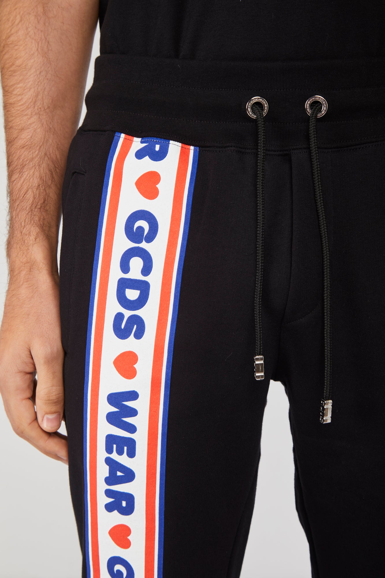 GCDS Schwarz Sporthose mit seitlichem Logo